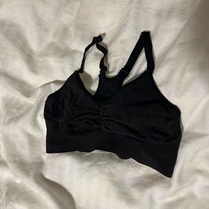Old Navy Black Ruched Sport Bra - size small